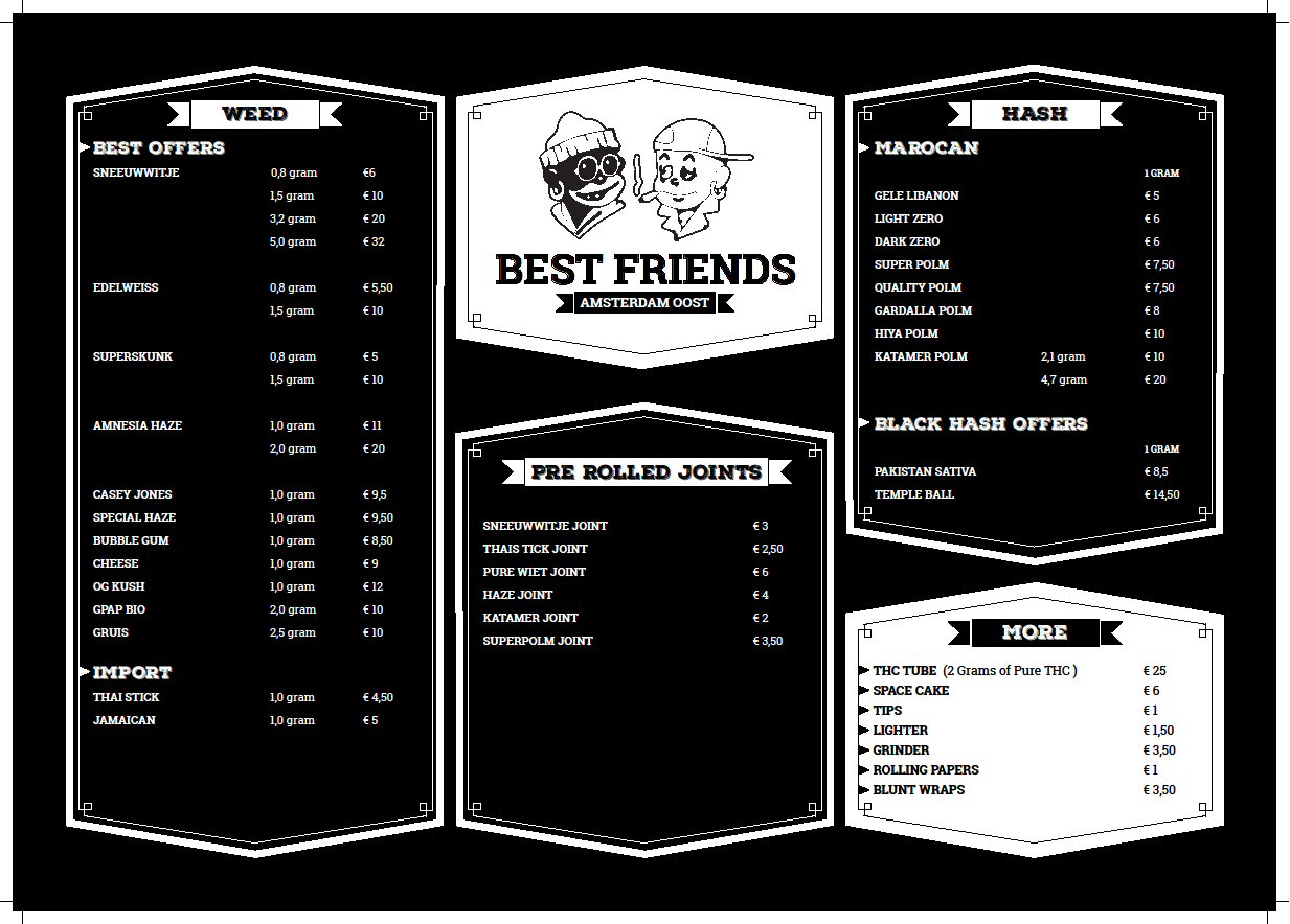 Best Friends Oost Menus archive
